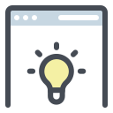 Light bulb call to action icon